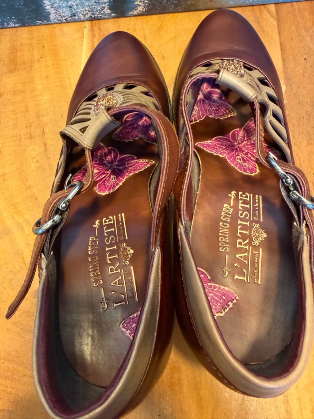 Spring Step L’Artiste Vintage Boho Brown Leather Mary Jane Pumps 8.5 (EUC) - Picture 7 of 12
